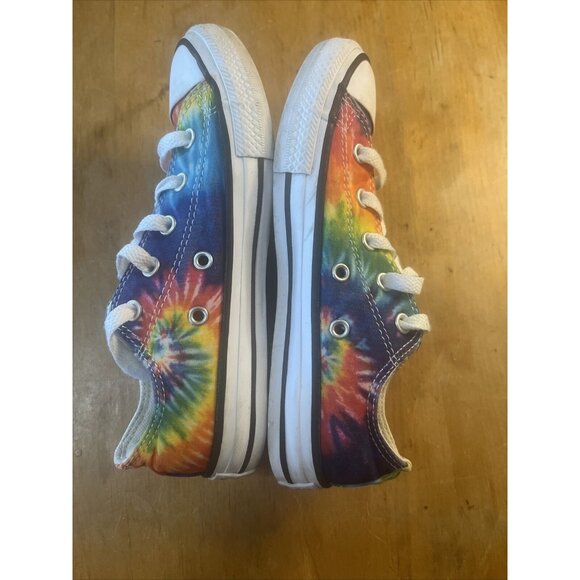 Youth Converse All-Stars Tie Dye Low Top Size 1 Sneaker Shoes - Picture 6 of 11